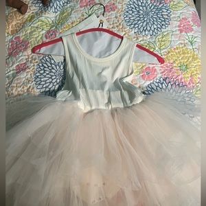 Bums & Roses ivory ribbed tutu dress only worn once size 5/6y